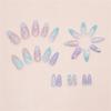 24PCS Elegant Press On Nail Set Featuring Pearls Seashells Design And Shimmering Rhinestones 3D Ombres Glows ABS False Nail Easy Application