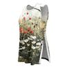 Women Shoulder Surgery Shirt Sleeveless Floral Print Top with Snap Buttons and Adjustable Cuff Design Postoperative Recovery Garment