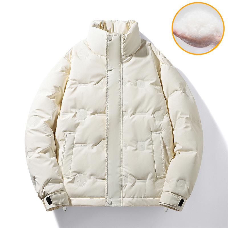 Зимняя мужская утолщенная спортивная и досуговая куртка 50% белого утиного пуха — фото 4