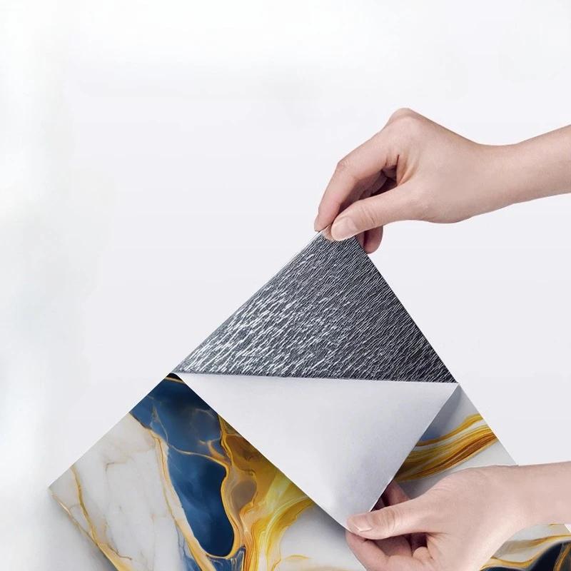 10-40 STÜCKE Marmorimitat 3D Keramikfliese Wandrenovierung Dekorationsaufkleber Wasserdicht Selbstklebend Heim Bodenaufkleber