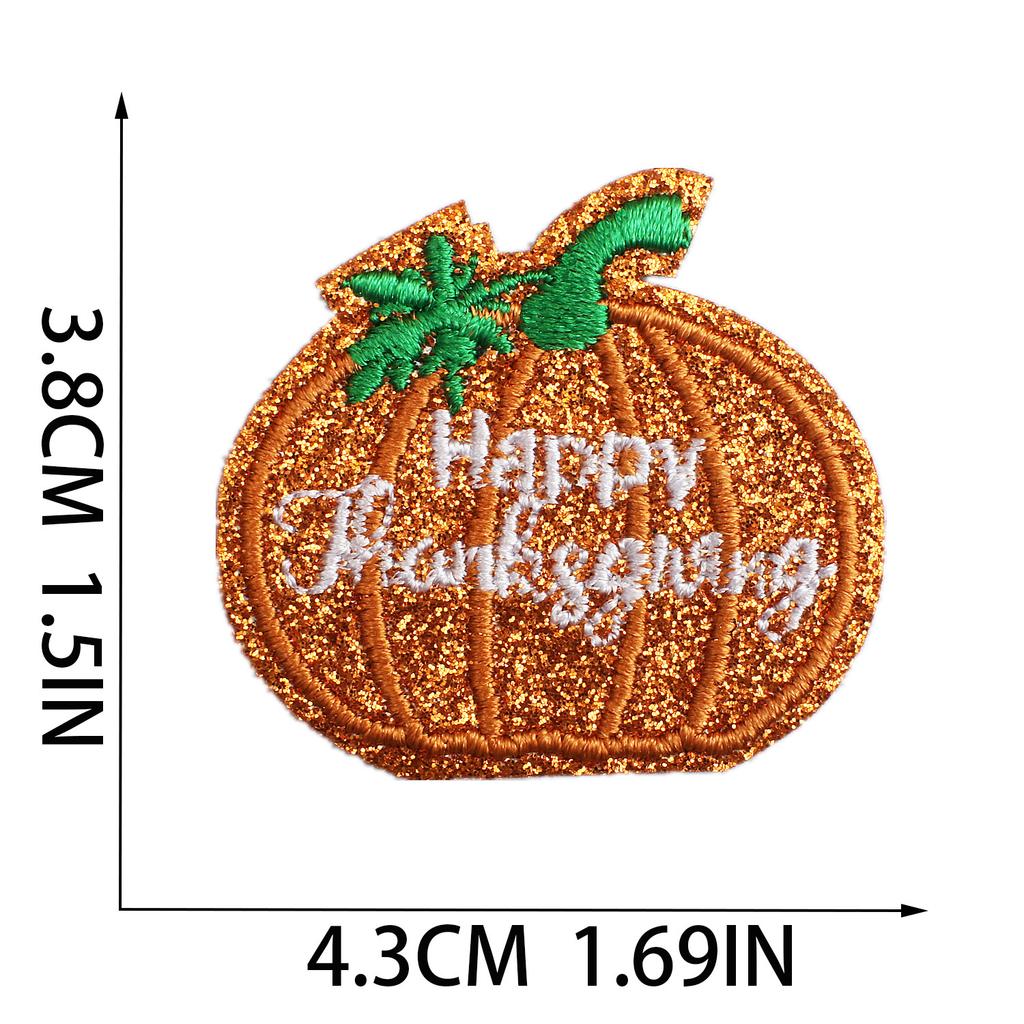Christmas Theme Embroidery Cloth Sticker Cartoon Apple Patch Sticker Glitter Powder Material Little Squirrel Computer Embroidery Label