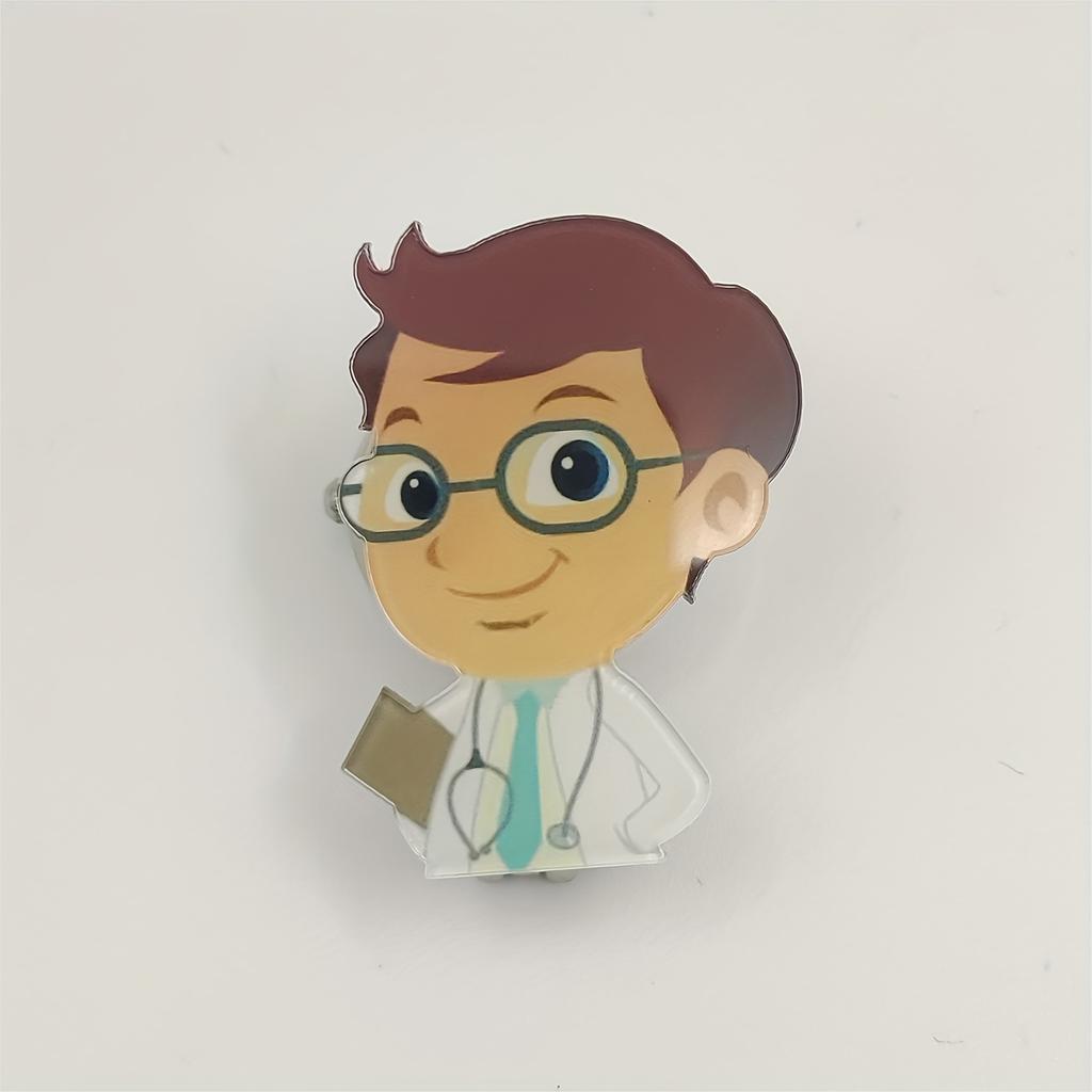 Cartoon Male Doctor Nurse Watch Night Light Needle Smiling Face Character Pocket Watch Men's and Women's Hanging Watch Watch