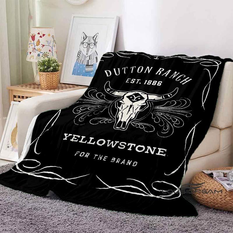 Personalisierbare 3D-gedruckte Yellowstone-Thermodecke, Geeignet für Wohnzimmer, Schlafzimmer, Bett, Sofa, Bürogeschenk, Flanelldecke