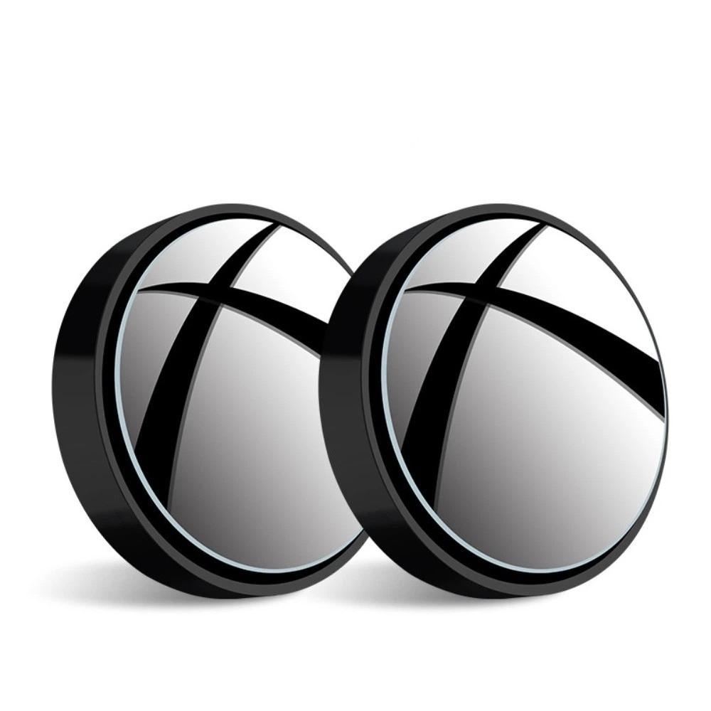2pcs Universal Fit Rearview Mirror Round Frame Convex Mirror Reversing Mirror  Driving Safety чёрный