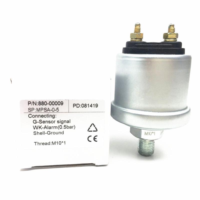 Cars Mechanical Oil Pressure Sensors NPT1/8 M10x1 Senders 0-5Bar 0-10Bar Sending Unit with 0.5Bar 0.8Bar Warning System 6-24v M10x1 0-5bar