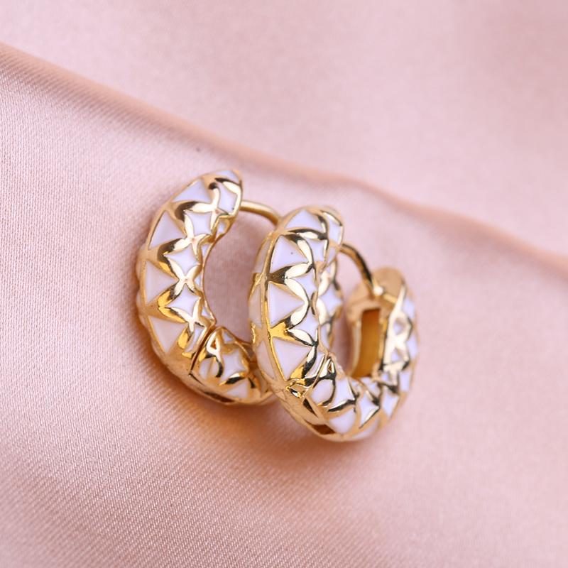 KNIKOO Round Clip Earrings For Women Fashion Flower Earrings Jewerly For Wedding Party Gifts