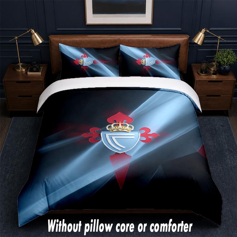Celta Vigo FC Design Bed Bedding Set 1 Duvet Cover + 2 Pillowcases Soft Breathable Household Bed Linens