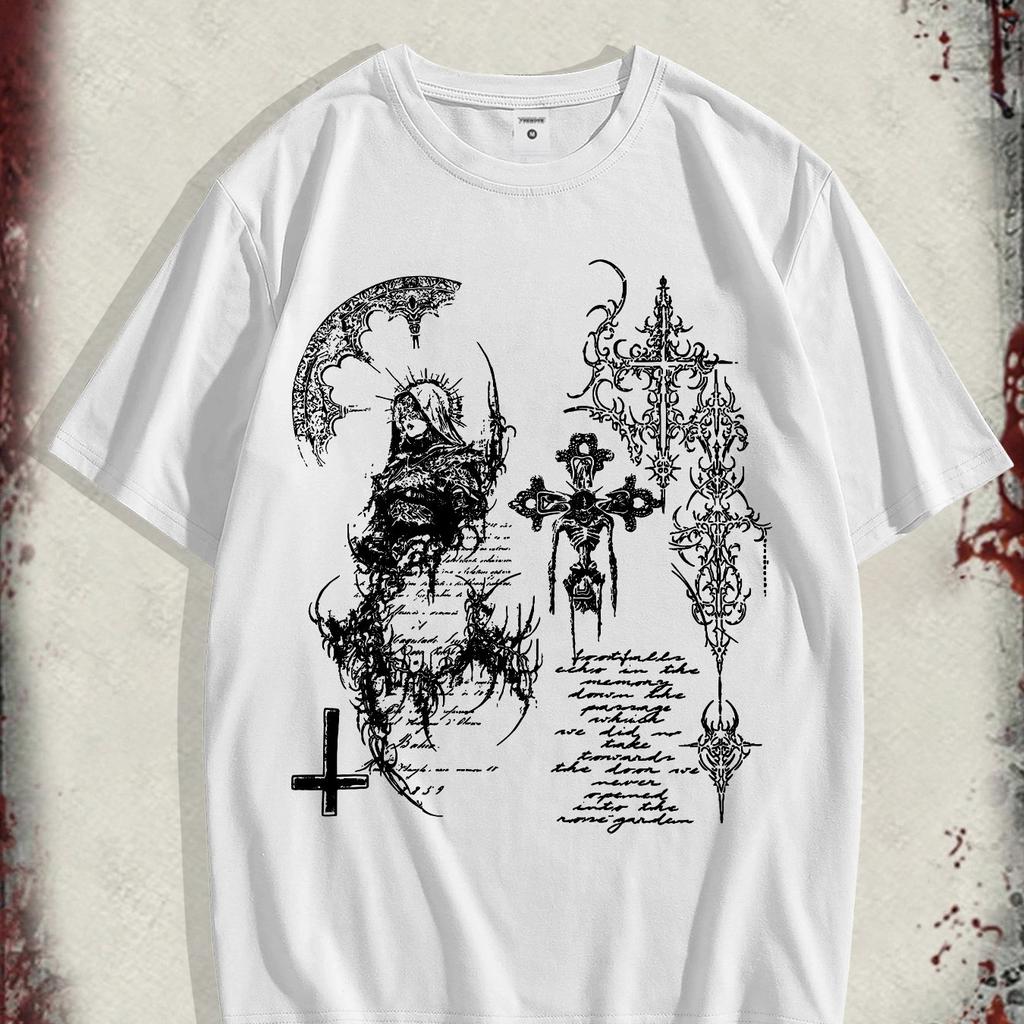 Men's High Street Hip-Hop Dark Style Printed T-Shirt, New Spring/Summer Collection