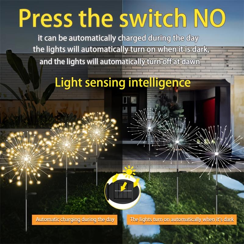 New 200 Bulbs LED Solar Ground Spike Lights Outdoor Waterproof Garden Decorative Lights Starry Sky Copper Wire String Lights