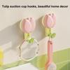 Strong Suction Cup Hooks Flower Design  No Drill Adhesive for Bathroom Kitchen Organization Towel Rack