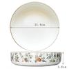 Bone China Bowl Κουτί φούρνου μικροκυμάτων με κάλυμμα, φλοράλ κεραμικό μπολ φαγητού Στρογγυλό βαθύ πιάτο για σαλάτα Φρούτα Noodle Επιτραπέζια σκεύη