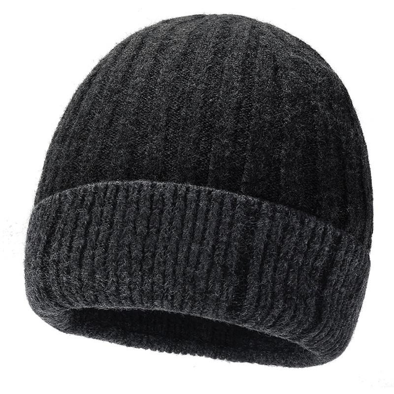 Winter Cashmere Wool Hat Warm Cold-Proof Knitted Hat Scarf Gloves Hat Three-Piece Set