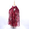 Lightweight Chiffon Scarf With Floral Print Elastic Edge Wrap Shawl Women Sun Protection Accessory Fashionable Office Wear