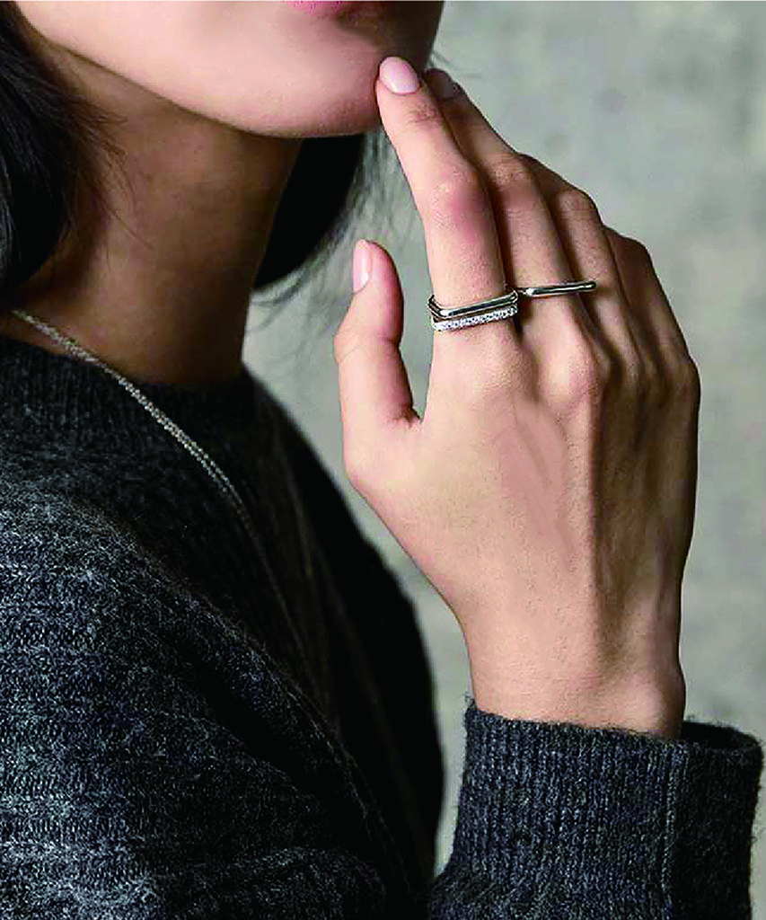 Grasse Matinee Triple Bar Set Ring Silver
