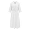 Women's Shirt Collar Button Front Midi Dress with Belt Casual A-Line Summer Dress Multiple Colors