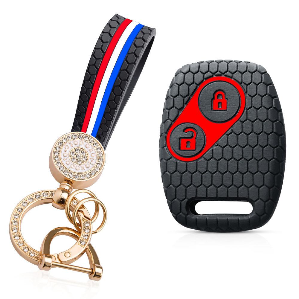 For Honda CRV SRV FRV Fit Civic Accord Jazz For Acura CSX Silicone Key Case Fob Accessories Holder Key Cover Shell