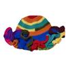 Hand Crochet Bucket Hat with Ruffled Edge Warm Fisherman Hat Ethnic Flower Hat Headwear for Women Winter Elegances