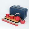 Travel Kung Fu Tea Set Small Set Household Japanese Tea Pot Ceramic Outdoor Tea Cup Festive Gift Engraving