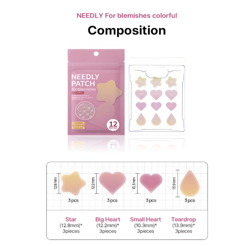 NEEDLY Patch for Blemishes Colorful (12 Patches)