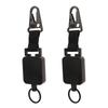 2 PCS Easy Pull Buckle Keychain Olecranon Buckle Stretchable Quick Release Buckle Key Ring for Bag Pants Black