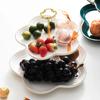 Multi-layers Iron Ceramic Fruit Plate Living Room Hoom Snack Plate Candy Bowls Nordic Dessert Shelf Rack Table Decor Fruit Plate Basket Snacks Tray