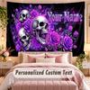 Schädel Gothic (333) Themen-Wandteppich, individuell mit Namen und Text, personalisierter Hänge-Wandteppich für Schlafzimmer, Wohnzimmer-Dekoration