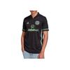 Adidas Letter Print Side Stripe Pullover Short Sleeve Comfortable Breathable Retro Football Shirt Men tops Black GE5240