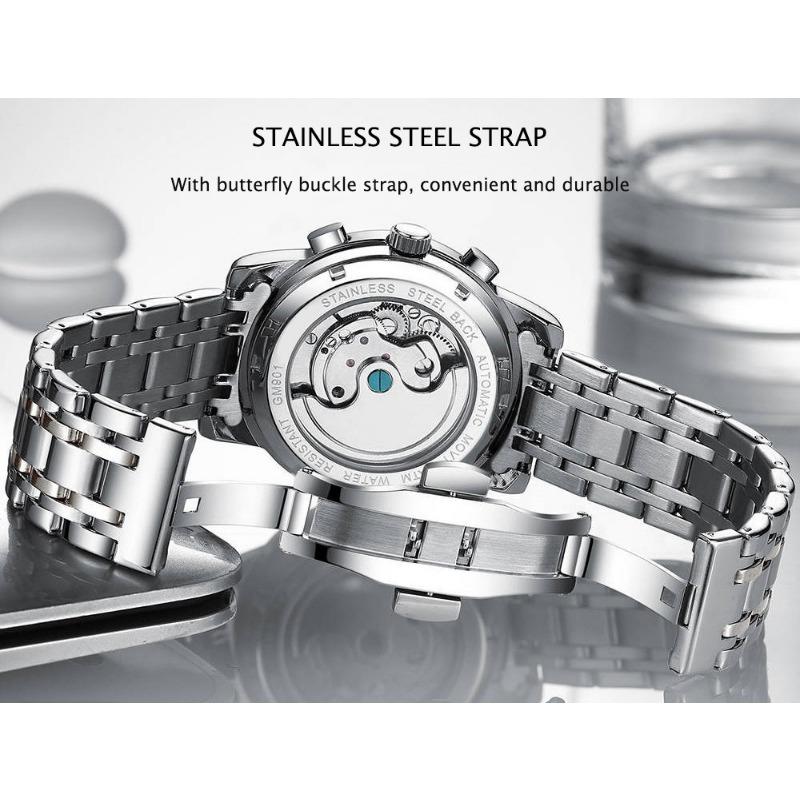 POEDAGAR Business Watch Men Luxury Fashion Stainless Steel Sport Watches Masculino