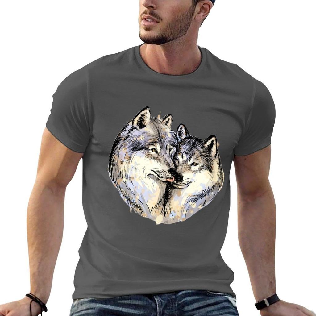 wolf TShirt Basic Simple Design Short Sleeve Shirt