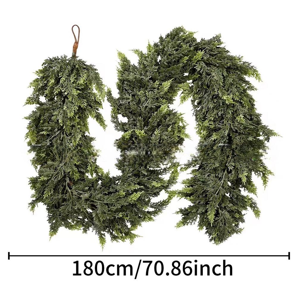 Artificial Cedar Wreath-Vine For Christmas Multipurpose Decorative Garland For Mantelpiece Elegance