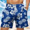 Herren Ananas Tropische Blumen Badehose Badeshorts Boardshorts Mittlere Taille Tropisch Streetwear Hawaiianischer Urlaub
