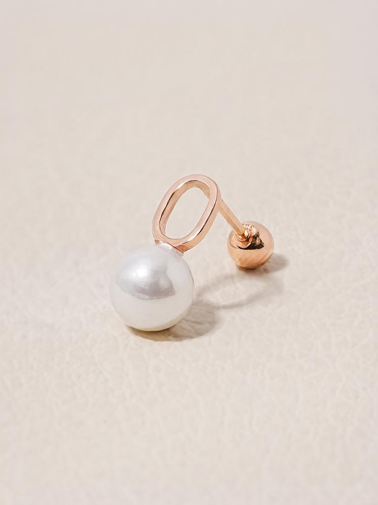 Minimalpiercing 14K Mini Pearl Point Piercing Earrings