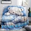 1PC Custom Name Floral Bears Harvest Patterned Flannel Blanket Suitable For All Seasons for Home Decor Warmth and Comfort Gifts Holiday Present_lx