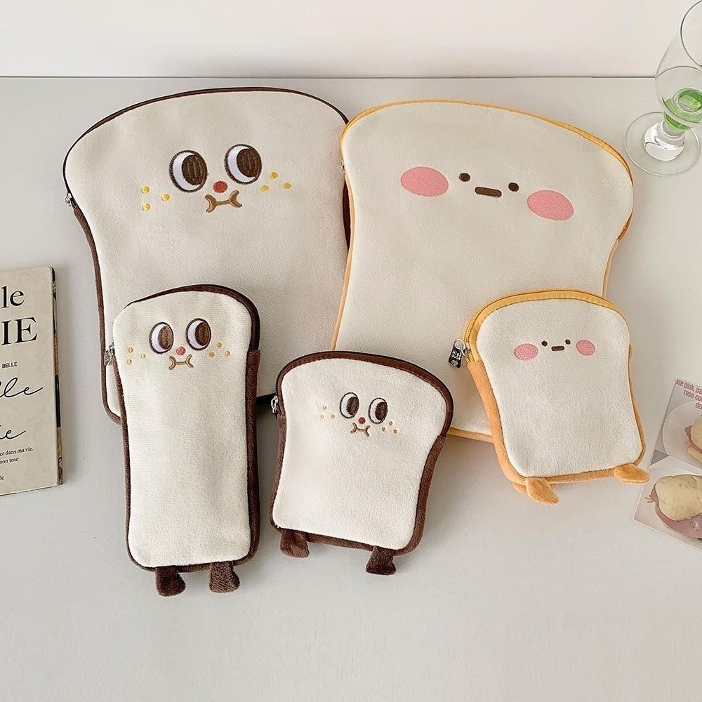 Cute Sanitary Pad Storage Bag Large Capacity Cartoon Toast Stationery Bag Multi-function Makeup Bag