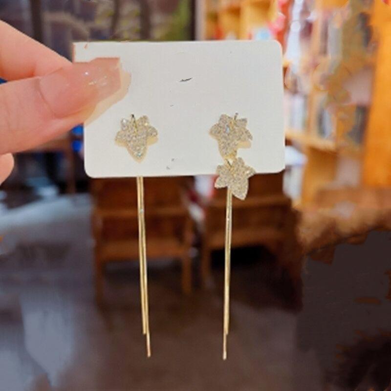 925 Silver Needle Geometric Pearl Earrings For Women Fashion Earrings Flowing Tassel Earrings Elegant Jewelry