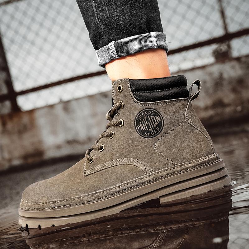 Fashion Men's Boots 2025 The Latest Leisure Comfortable Spring Summer Autumn Winter Leather Rhubarb Tough Man Wind Help Men's Shoes