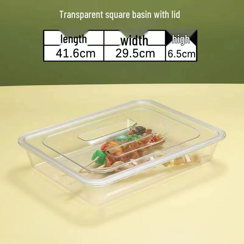 Extra Thick Transparent Rectangular Tray for Fruit Cake Dessert Snacks
