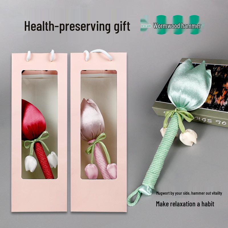 Brocade Tulip Mugwort Health Hammer: Exquisite Meridian Massage Hammer, Perfect Gift for Girls.