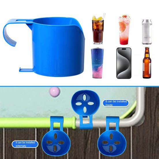Swimming Pool Drink Holder Hollow Design Stackable Universal Simple Installation Pool Edge Drink Holder Poolside Can Holder