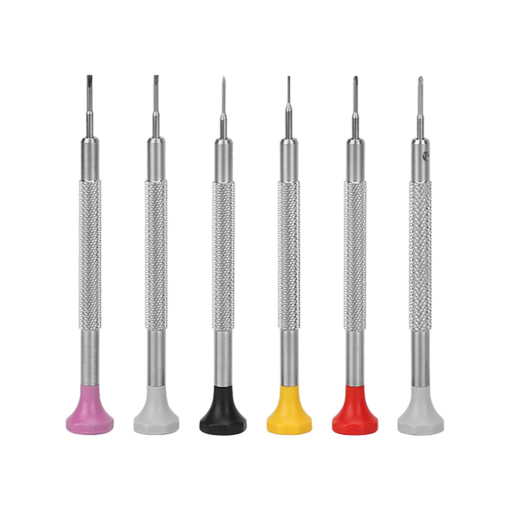 6Pcs Watch Repair Screwdriver Slot Cross Type Nonslip Grip High Speed Steel Widely Used Jewelers