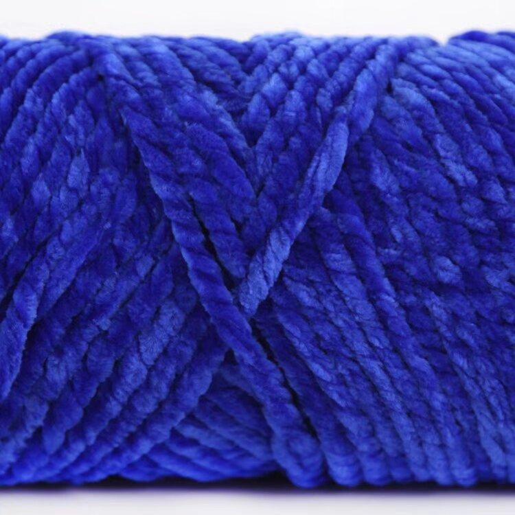 3 Strands Glossy Velvet Hand-Woven Thread Woven Scarf Doll Blanket Chenille Thread Segment Dye 100G Ball