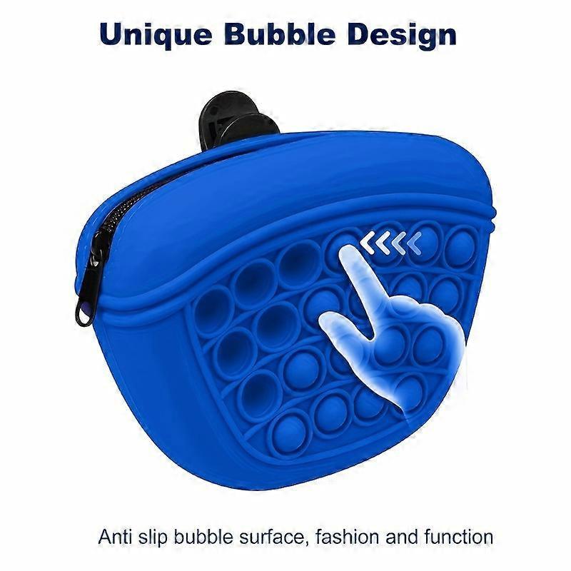 Silicone Dog Treat Bag Portable Pet Training Snack Pouch Anti‑Slip Bubble Design Outdoor Walking Food Storage Waist