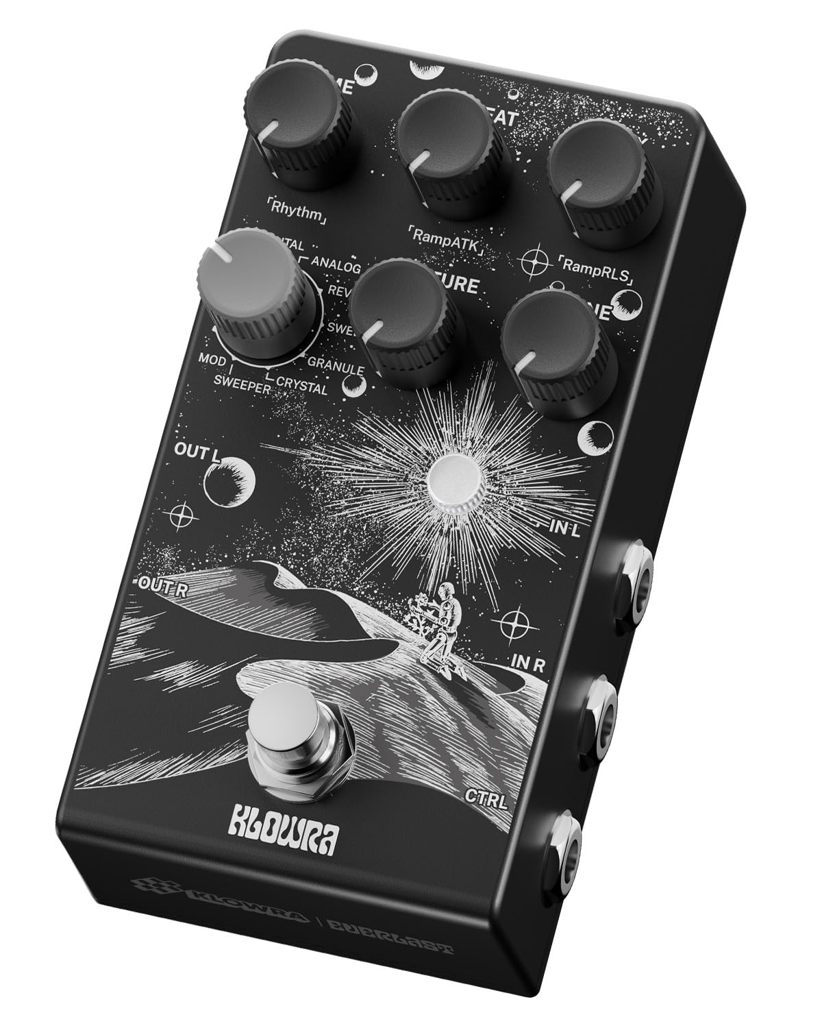 

Klowra Everlast Delay Pedal for Electric Guitar Digital Guitar Effect Pedal with 9 Stereo Delay Tap True Analog Expression Pedal Footswitch Support -