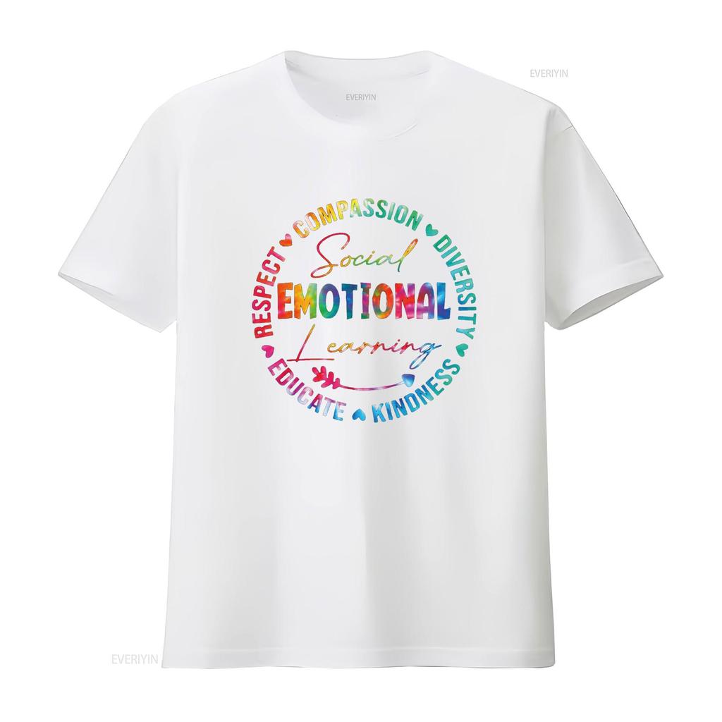 Social EMOTIONAL Learning T Shirt vintage Washed Soft Stylish Top For Everyday Wear graphic Unisex Slightly Comfortable