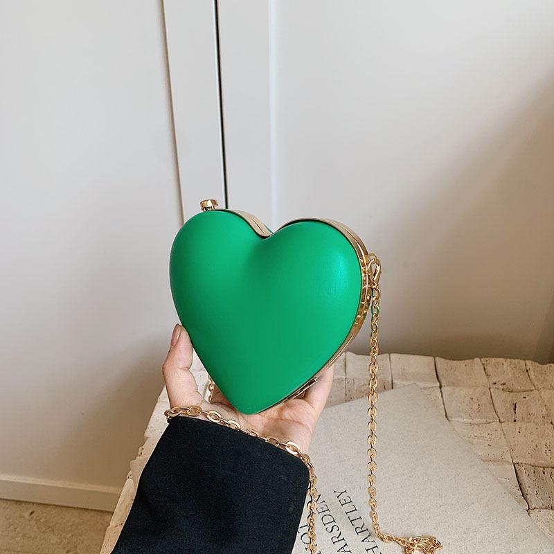 

Милая маленькая сумка в форме сердца для женщин на лето, новая модная сумка-коробка с цепочкой, сумка через плечо на одно плечо
