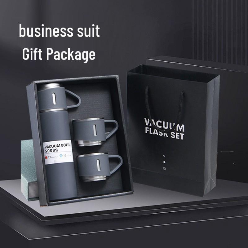 High-Capacity Insulated Stainless Steel Cup with 3 Lids - Children's Premium Gift