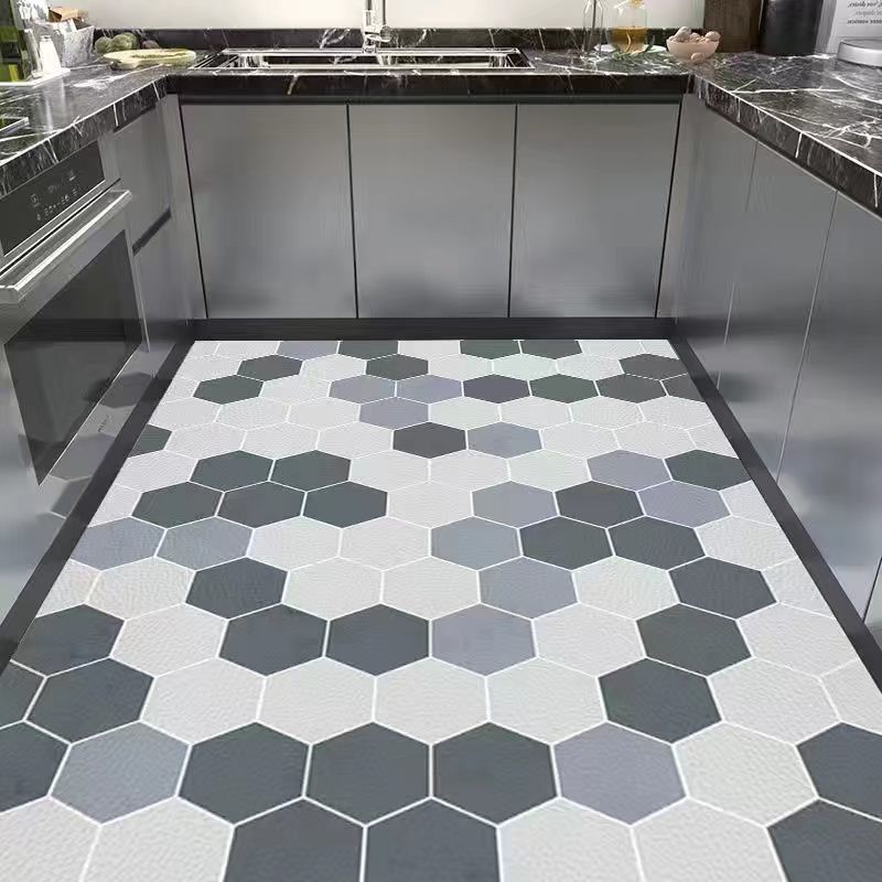 Kitchen Non-slip PVC Large Area Rug Dirt-resistant Waterproof Soft Rugs Living Room Carpet Balcony Oil-proof Carpets Foot Mat