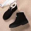 Women's Temu New Winter Korean-Style Ankle-Length Snow Boots - Plus-Size, Flat-Heeled, Fleece-Lined, Cotton-Padded