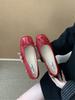 inner height increase 4cm bow ballet shoes women's single shoes 2025 summer new light mouth pleated soft sole silver ladyshoes