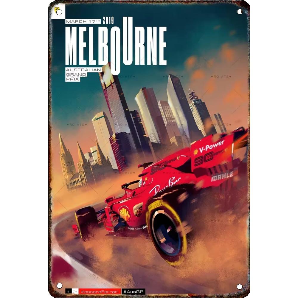 Vintage Formula Car Race Poster Home Garage Club Modern Wall Art Decorative Panel Mural Aesthetics